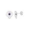 Willow & Tig Collection: 925 Sterling Silver Dandelion Earrings Approx 13mm (1 Pair) With Amethyst Detail