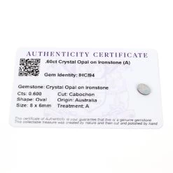 0.6cts Crystal Opal On Ironstone 8x6mm Oval (A)