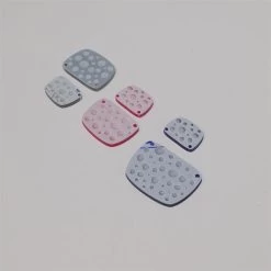 Acrylic Etched Spots Necklace: 2x Mirror Pink, 2x Transparent Purple, 2x Mirror Grey (6pcs)