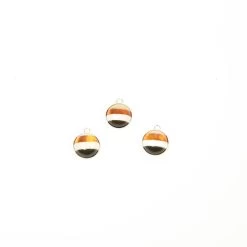 Baltic Mosaic Amber Round Cabochons With Sterling Silver Bezels, 12mm (3pk)