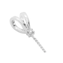 9K White Gold Rabbit Bail Peg With White Diamond Approx 12x5mm -Fashion Accessories shbf47 1