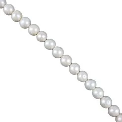 White Freshwater Cultured Nucleated Near Round Pearls Approx 11-12mm, 38cm Strand