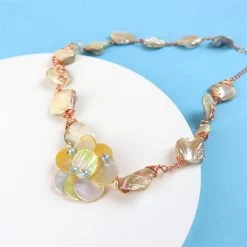 Golden South Sea Shell Necklace Approx 15mm Flat Rounds & 20mm Toggle Clasp -Fashion Accessories sit360 3