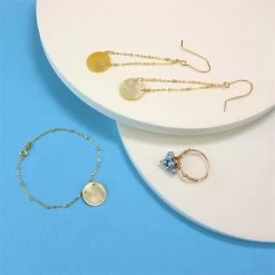 Golden South Sea Shell Necklace Approx 15mm Flat Rounds & 20mm Toggle Clasp -Fashion Accessories sit360 5