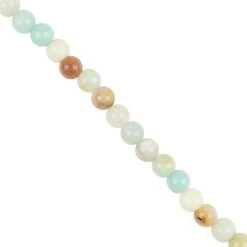 280cts Multi Amazonite Plain Rounds Approx 6mm - 1m Strand
