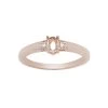 Rose Gold Plated 925 Sterling Silver Oval Ring Mount (To Fit 5x3mm Gemstones) Inc. 0.03cts White Zircon Brilliant Cut Round 1.25mm - 1pcs -Fashion Accessories soax18