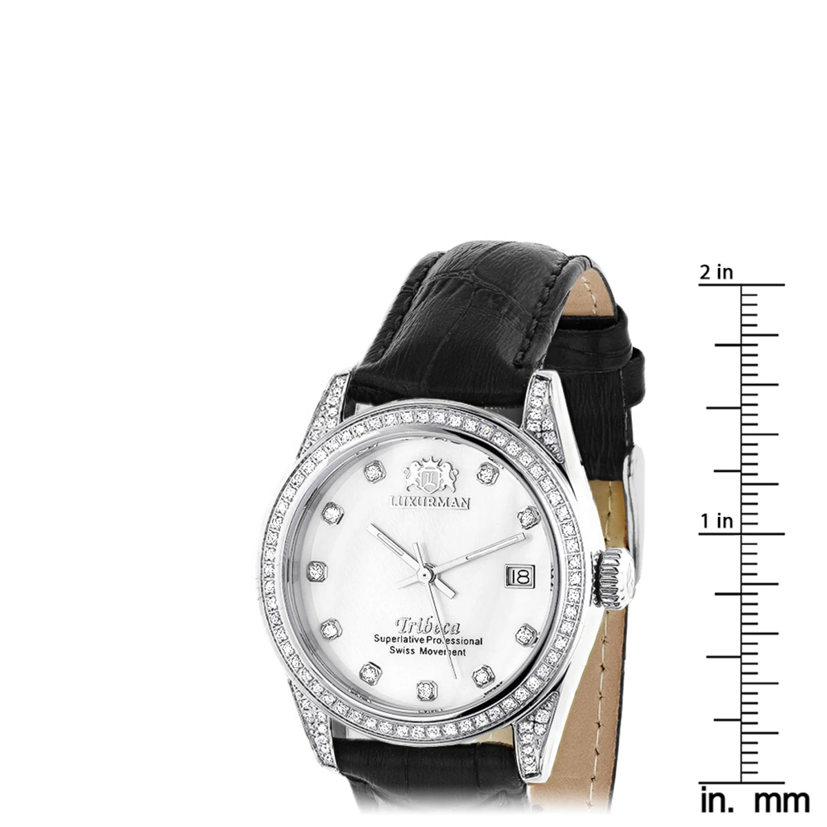 Swiss Quartz Luxurman Women's Diamond Tribeca Watch With Leather Band 7 Swiss Quartz Luxurman Women's Diamond Tribeca Watch With Leather Band - Image 5