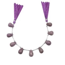 75cts Bursa Purple Jadeite Smooth Drops Approx 12x7 To 14x10mm, 15cm Strand With Spacers -Fashion Accessories sxru36 1
