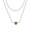 925 Sterling Silver 2 Row Cable Chain Necklace With Citrine Charm 16" + 2" 2 925 Sterling Silver 2 Row Cable Chain Necklace With Citrine Charm 16" + 2" -Fashion Accessories tgvz92