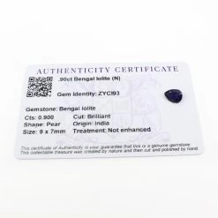0.9cts Bengal Iolite 9x7mm Pear (N)