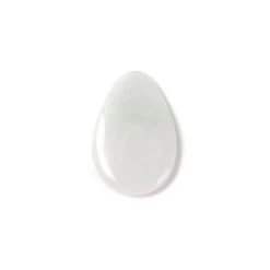 25cts White Jadeite With Green Hints Puffy Pear, Approx 20x30mm, 1pcs