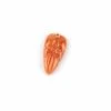 20cts Type A Red Jadeite Carved Bead Leaves 27x15mm Pendant, 1pc -Fashion Accessories tog651