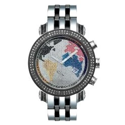 Two Tone Joe Rodeo Diamond JoJo Watch 1.75ct World Map