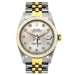 Two Tone Rolex Datejust Men's Diamond Watch Stainless Steel Yellow Gold SIlver Dial -Fashion Accessories two tone rolex datejust mens diamond watch stainless steel 18k yellow gold 2ct