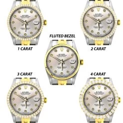Two Tone Rolex Datejust Men's Diamond Watch Stainless Steel Yellow Gold SIlver Dial -Fashion Accessories two tone rolex datejust mens diamond watch stainless steel 18k yellow gold allbezels
