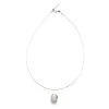 12-14mm Round White Nucleated Pearl With 2mm Hole With Sterling Silver Chain 18 Inches -Fashion Accessories uagp29