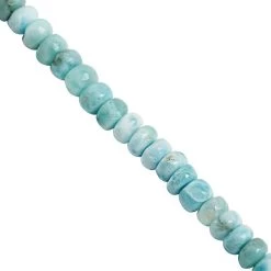 82cts Larimar Plain Rondelles Approx 4x2 To 6x4.50mm, 33cm Strand
