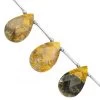 70cts Bumble Bee Jasper Faceted Puffy Pear Approx 18x10 To 27x17mm 11cm Strand With Spacers -Fashion Accessories ucgk67