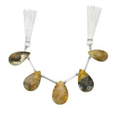 70cts Bumble Bee Jasper Faceted Puffy Pear Approx 18x10 To 27x17mm 11cm Strand With Spacers -Fashion Accessories ucgk67 1