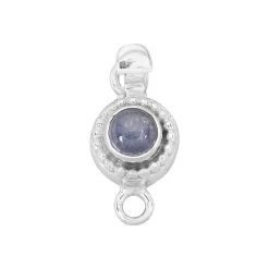 925 Sterling Silver Box Clasp With 0.58cts Tanzanite Round
