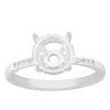 925 Sterling Silver Ring Mount With Zircon Pave (To Fit 8x8mm Round Gemstone) 2 925 Sterling Silver Ring Mount With Zircon Pave (To Fit 8x8mm Round Gemstone) -Fashion Accessories utpk28