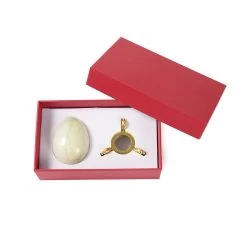 750cts Serpentine Egg Approx 45x58mm With A Stand In Box, 1set