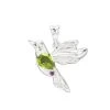 Spring At Chestnut Close By Mark Smith: 925 Sterling Silver Chaffinch (D-24mm W-18mm) With 0.72cts Peridot & Amethyst Charm -Fashion Accessories uwpk94