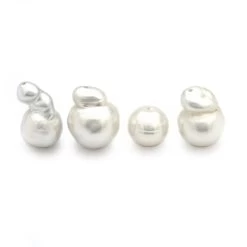White South Sea Cultured Pearl Baroque, Approx 7 To 11mm, 4pcs