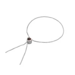 925 Sterling Silver 0.39cts Red Garnet Heart Slider Bead With Box Chain Approx 25cm