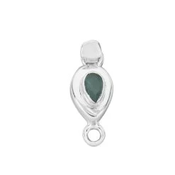 925 Sterling Silver Box Clasp With 0.22cts Grandidierite Pear