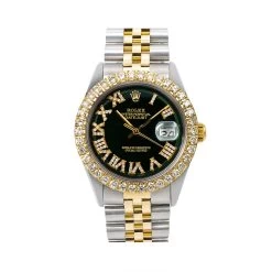36mm Rolex Datejust Diamond Watch For Men With 18K Gold Diamond Bezel And Two-Tone Bracelet