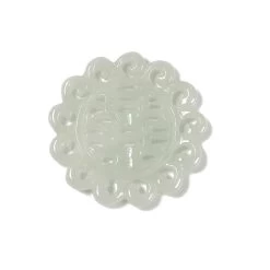 13cts Type A Green Jadeite Carved XI Pendant Approx 28mm , 1pc