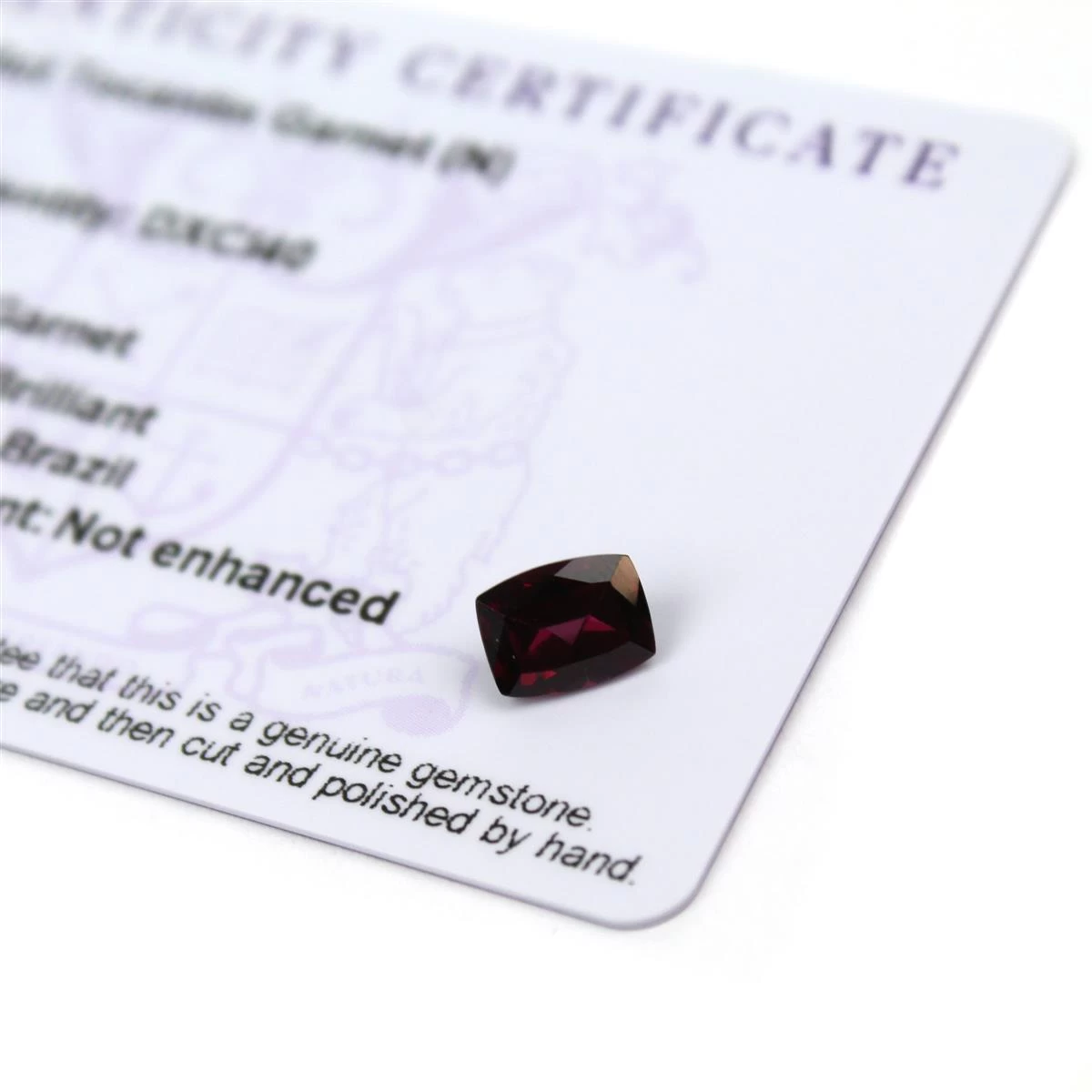 1.3cts Tocantin Garnet 8x6mm Cushion (N) 3 1.3cts Tocantin Garnet 8x6mm Cushion (N)