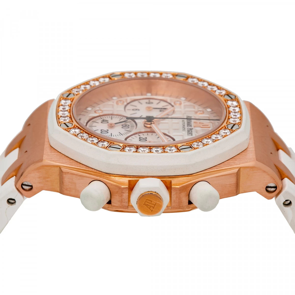 Women's Diamond Watch Audemars Piguet Royal Oak Chronograph 37mm Silver Tone Dial 5 Women's Diamond Watch Audemars Piguet Royal Oak Chronograph 37mm Silver Tone Dial - Image 3