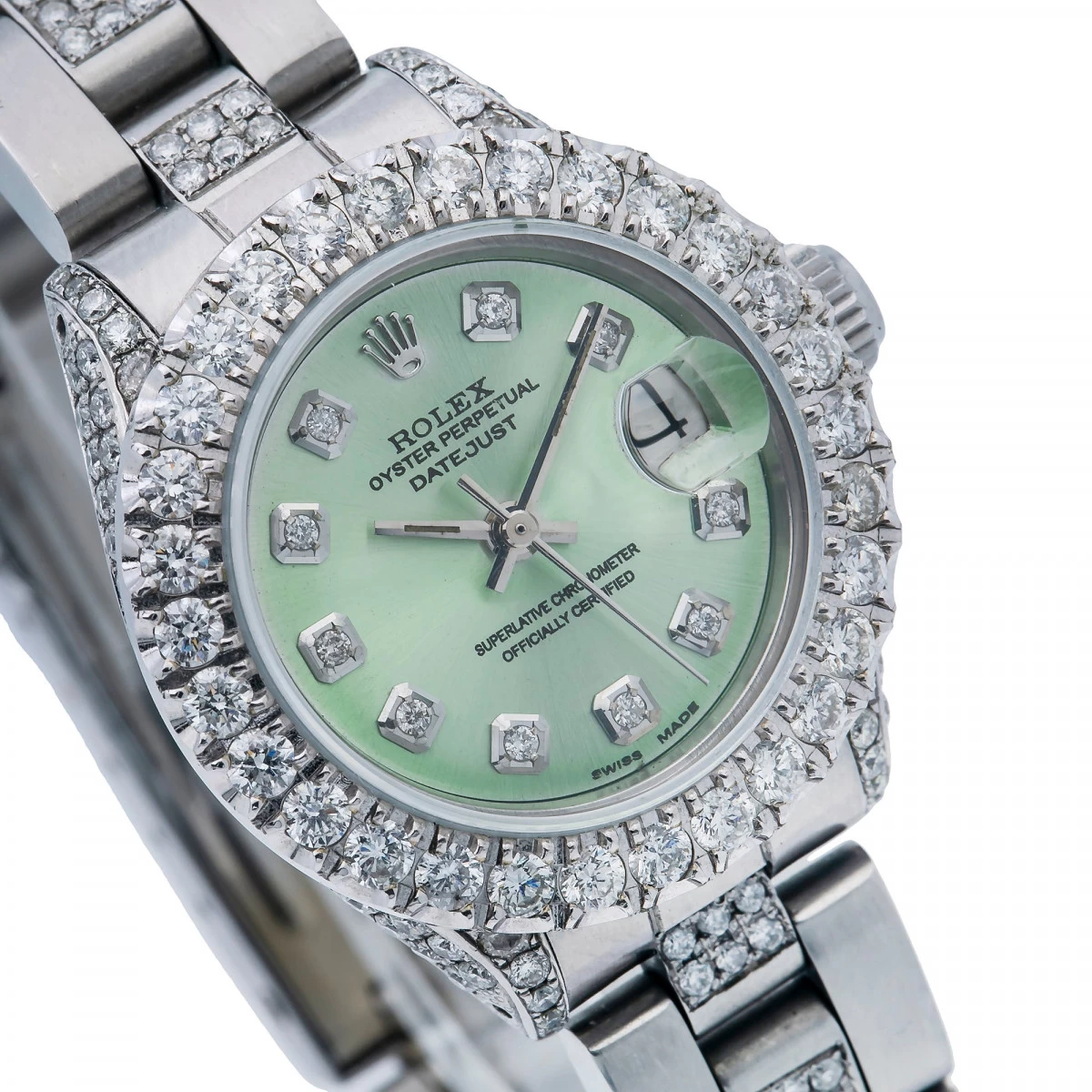 Women's Diamond Watch Rolex Datejust 26mm Oyster Bracelet Green Dial 5 Women's Diamond Watch Rolex Datejust 26mm Oyster Bracelet Green Dial - Image 3
