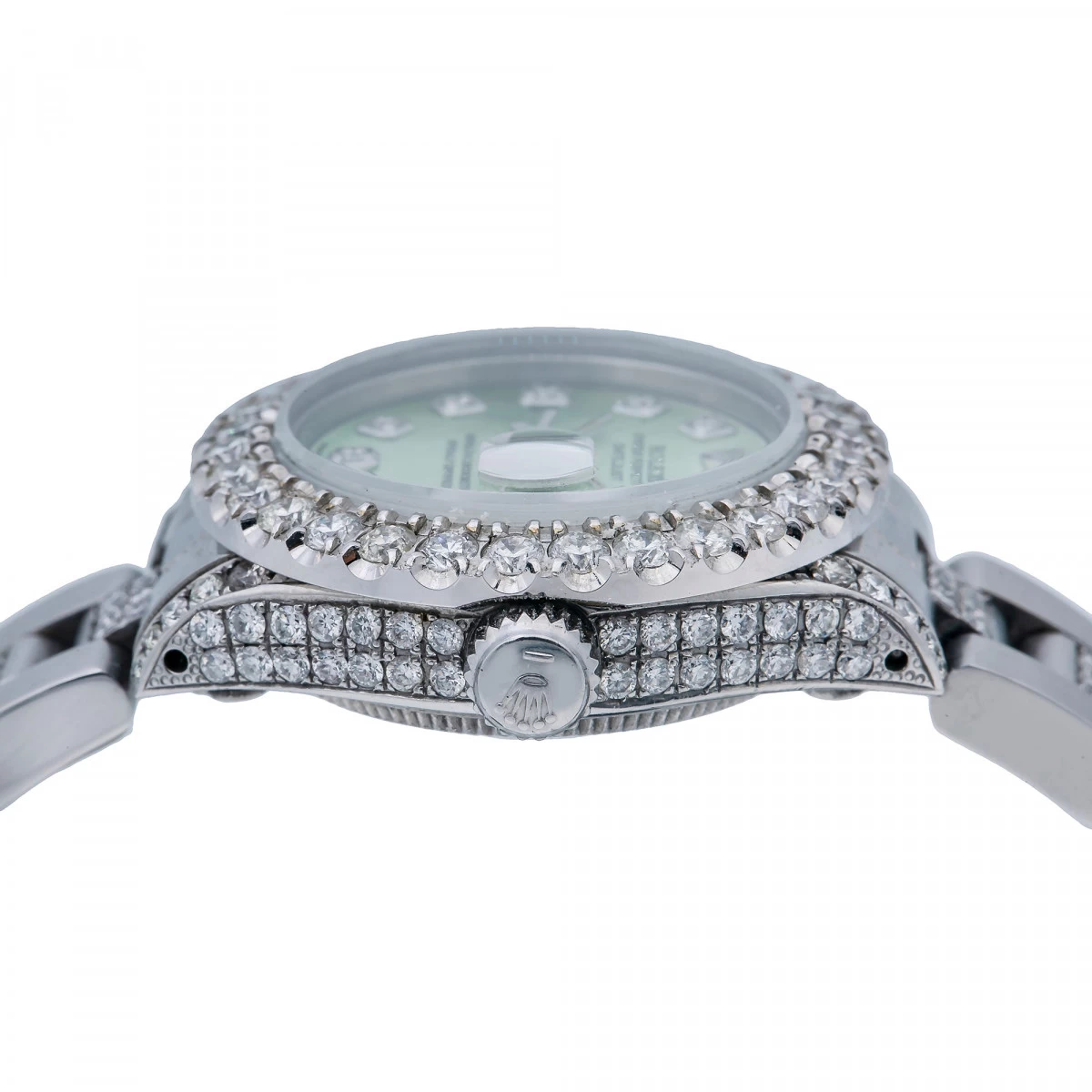 Women's Diamond Watch Rolex Datejust 26mm Oyster Bracelet Green Dial 6 Women's Diamond Watch Rolex Datejust 26mm Oyster Bracelet Green Dial - Image 4