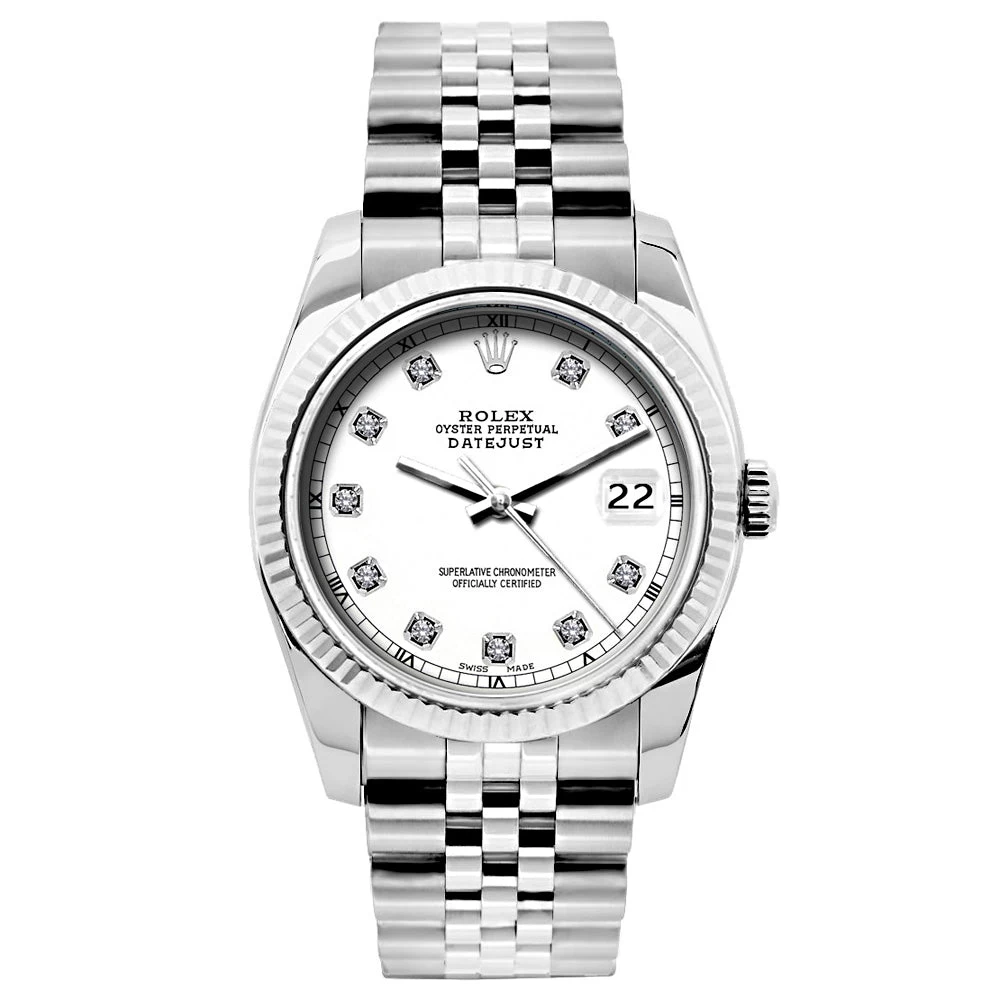 Women's Diamond Watch Rolex Oyster Perpetual Datejust 26mm White Dial Jubilee Bracelet 6 Women's Diamond Watch Rolex Oyster Perpetual Datejust 26mm White Dial Jubilee Bracelet - Image 4
