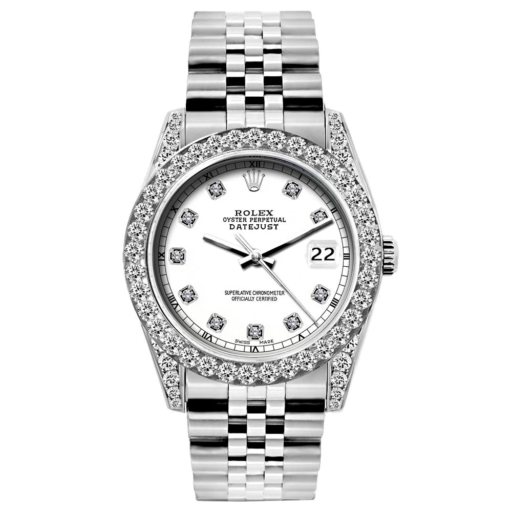 Women's Diamond Watch Rolex Oyster Perpetual Datejust 26mm White Dial Jubilee Bracelet 7 Women's Diamond Watch Rolex Oyster Perpetual Datejust 26mm White Dial Jubilee Bracelet - Image 5