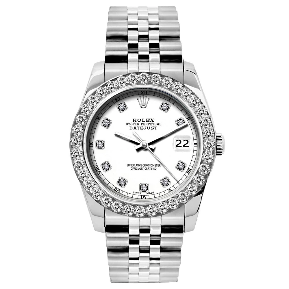 Women's Diamond Watch Rolex Oyster Perpetual Datejust 26mm White Dial Jubilee Bracelet 3 Women's Diamond Watch Rolex Oyster Perpetual Datejust 26mm White Dial Jubilee Bracelet