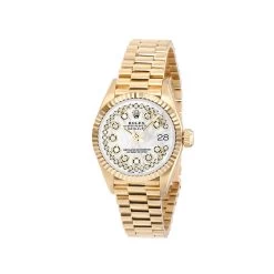 Women's Diamond Watch Rolex Datejust 26mm President Bracelet MoP