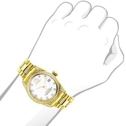 Women's Diamond Watch Yellow Gold Plated Luxurman Tribeca 1.5ct -Fashion Accessories womens diamond watch yellow gold plated luxurman tribeca 15ctbod