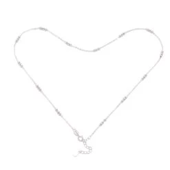 925 Sterling Silver Triple Beaded Necklace, 16 Inch