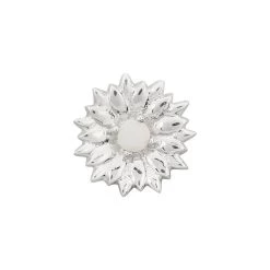 Gemstone Garden By Natalie Patten: 925 Sterling Silver Cosmos Bead, Approx 12mm With White Opal - October