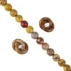 200cts 2x Mookite Double Hoops Approx 15mm & 1 X8mm Mookite Rounds, 38cm Strand -Fashion Accessories xbgp34