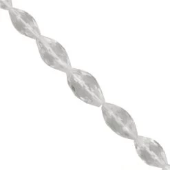 75cts Clear Quartz Faceted Rice Beads Approx 11x6 To 15x8mm, 24cm Strand