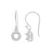925 Sterling Silver Round Earrings Mount (To Fit 5mm Gemstone) Inc. 0.25cts White Zircon Brilliant Cut Round 1mm - 1 Pair -Fashion Accessories xlpk81