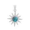 925 Sterling Silver Pendant With 1.10cts Copper Turquoise Round And 0.24cts White Zircon Round 1 925 Sterling Silver Pendant With 1.10cts Copper Turquoise Round And 0.24cts White Zircon Round -Fashion Accessories xnrj25
