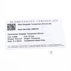 0.8cts Singida Tanzanian Zircon 6x6mm D Cut (H)
