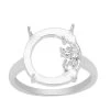 Glen Lehrer 925 Sterling Silver Man In The Moon Ring Mount With Star White Zircon (To Fit 15x12mm Gemstone) -Fashion Accessories xopk03