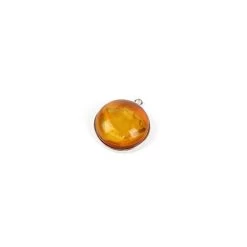  925 Sterling Silver Baltic Cognac Amber Crown Intaglio Pendant Approx 24x21mm